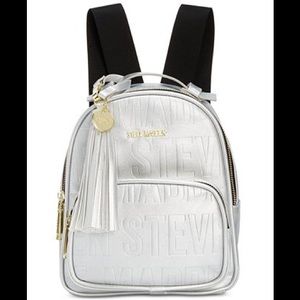 Steve Madden New Logo Silver Mini Backpack